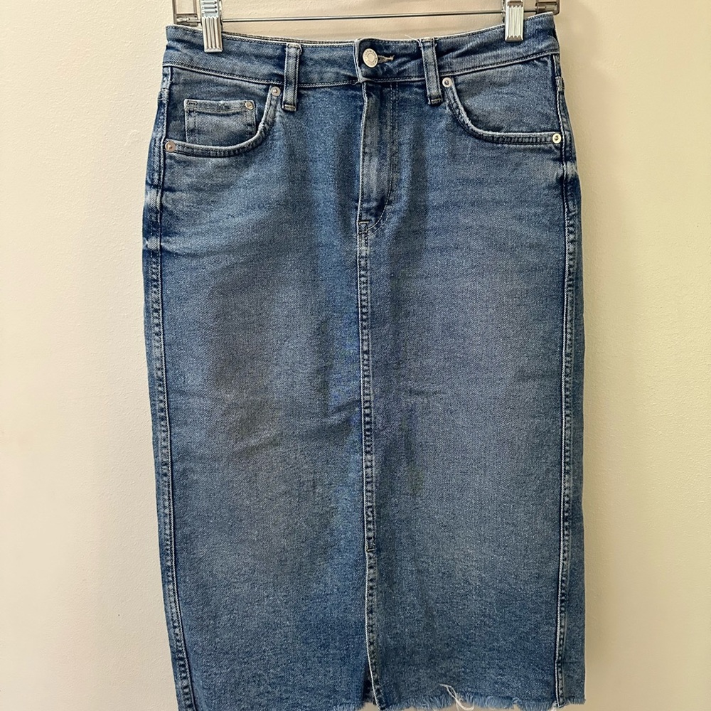 H&M Blue Denim Pencil Skirt
